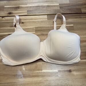 Simple Wishes Nursing Bra Beige Lined‎ Wireless Back Closure EUC 11121 Size 38F